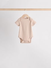 Cream Baby Short Sleeve Bodysuits 5 Pack - Image 4 of 15