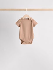 Cream Baby Short Sleeve Bodysuits 5 Pack - Image 6 of 15