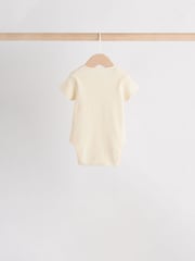 Cream Baby Short Sleeve Bodysuits 5 Pack - Image 7 of 15