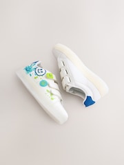 White Happy Face Light Up Touch Fastening Trainers - Image 7 of 8