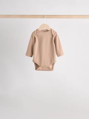Cream Baby Long Sleeve Bodysuits 5 Pack - Image 2 of 15