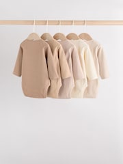Cream Baby Long Sleeve Bodysuits 5 Pack - Image 7 of 15