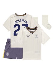 Castore White Everton Third Baby Kit 2024-25 Coleman 23 Football Shirt - Image 3 of 3