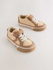 Brown Bear Standard Fit (F) Touch Fastening Elastic Lace Trainers - Image 1 of 6