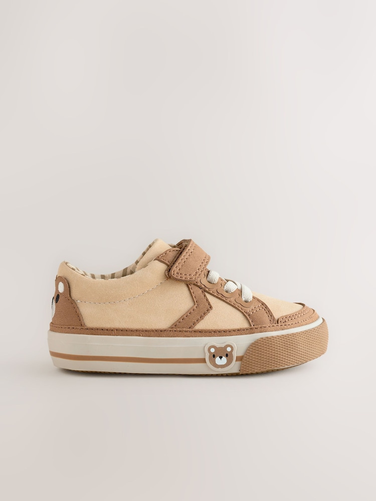 Brown Bear Standard Fit (F) Touch Fastening Elastic Lace Trainers - Image 2 of 6