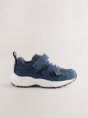 Navy Blue Touch Fastening Elastic Lace Trainers - Image 2 of 6
