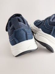 Navy Blue Touch Fastening Elastic Lace Trainers - Image 3 of 6