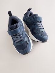 Navy Blue Touch Fastening Elastic Lace Trainers - Image 4 of 6