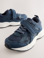 Navy Blue Touch Fastening Elastic Lace Trainers - Image 5 of 6