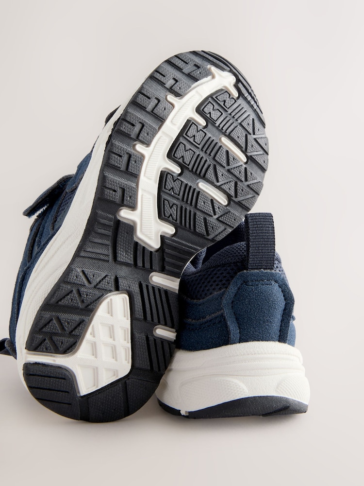 Navy Blue Touch Fastening Elastic Lace Trainers - Image 6 of 6