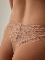 Black/White/Praline Nude Thong No VPL Lace Back Briefs 3 Pack - Image 5 of 13