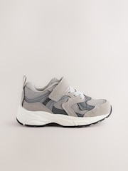 Grey Touch Fastening Elastic Lace Trainers - Image 4 of 8