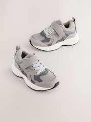 Grey Touch Fastening Elastic Lace Trainers - Image 5 of 8