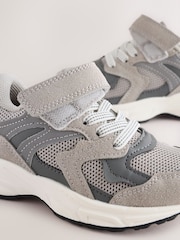 Grey Touch Fastening Elastic Lace Trainers - Image 7 of 8