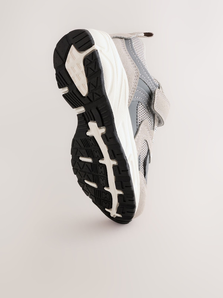 Grey Touch Fastening Elastic Lace Trainers - Image 8 of 8