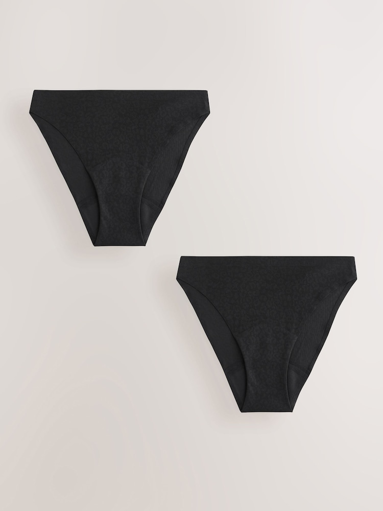 Black Brazilian Anti Leak Knickers 2 Pack - Image 1 of 8 Black Brazilian Anti Leak Knickers 2 Pack - Image 1 of 8
