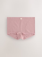 Ecru/Pink Short Seamfree Pointelle Knickers 3 Pack - Image 10 of 13