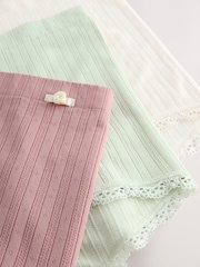 Ecru/Pink Short Seamfree Pointelle Knickers 3 Pack - Image 12 of 13
