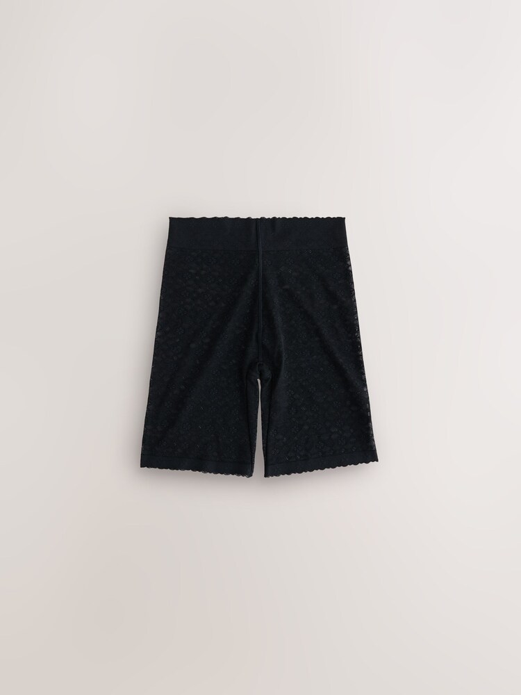 Black Shaping Stretch Lace Thigh Smoother Shorts - Image 1 of 3