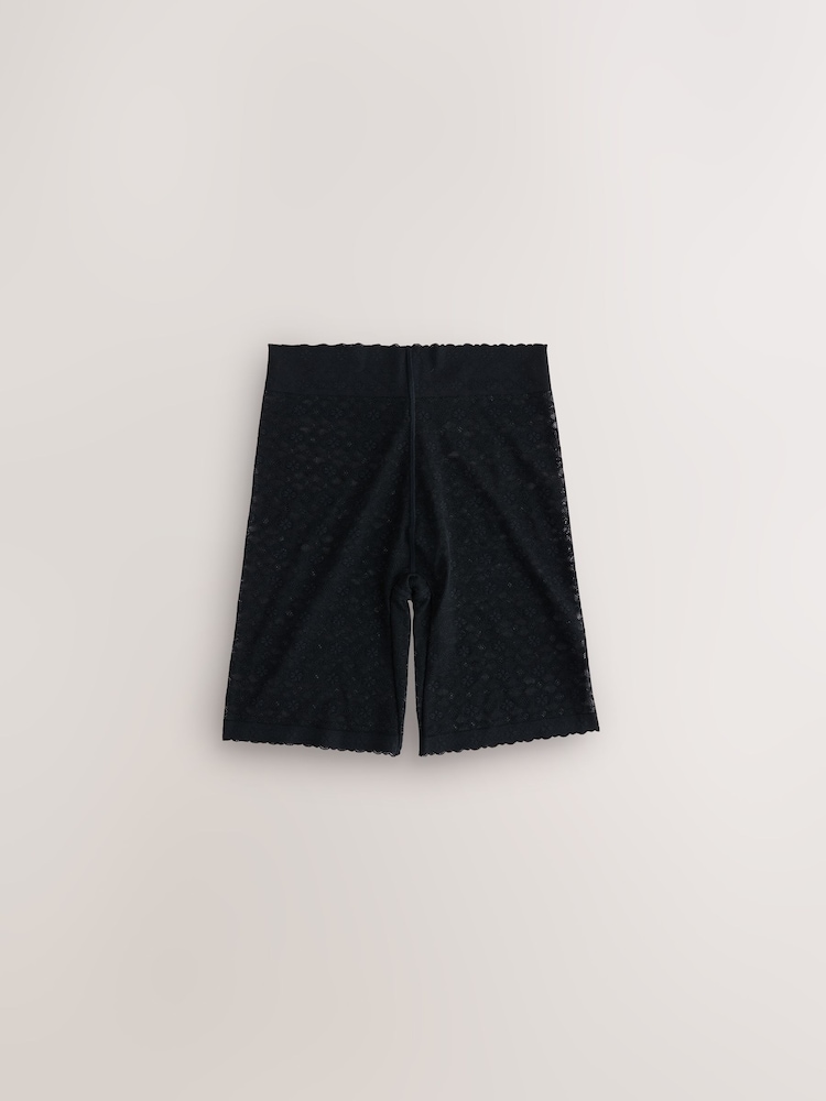 Black Shaping Stretch Lace Thigh Smoother Shorts - Image 1 of 3 Black Shaping Stretch Lace Thigh Smoother Shorts - Image 1 of 3