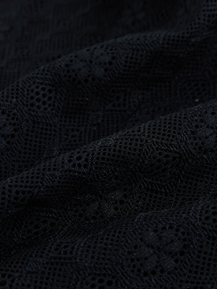 Black Shaping Stretch Lace Thigh Smoother Shorts - Image 2 of 3 Black Shaping Stretch Lace Thigh Smoother Shorts - Image 2 of 3