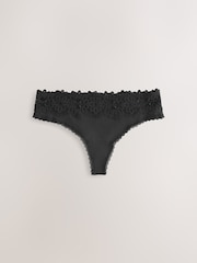 Blue/Pink Thong Lacetop Rib Knickers 3 Pack - Image 9 of 11