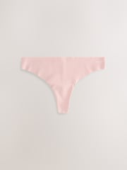 Cream/Pink/Black Thong Cotton Rich No VPL Knickers 3 Pack - Image 9 of 12