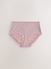 Green Floral Print/Berry Midi Full Brief Modal Ultimate Comfort Lace Knickers 4 Pack - Image 7 of 10
