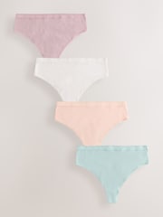Pastell - Baumwollreiche Muschelsaum-Slips, 4er-Pack - Bild 1 von 10