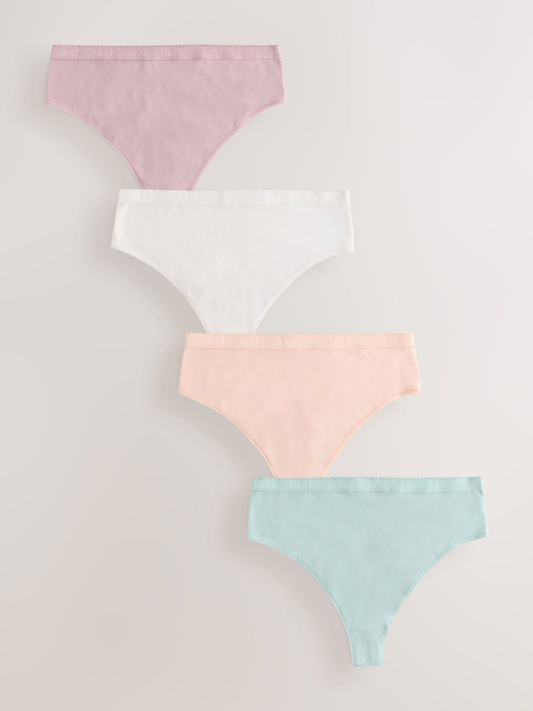 Pastell - Baumwollreiche Muschelsaum-Slips, 4er-Pack - Bild 1 von 10 Pastell - Baumwollreiche Muschelsaum-Slips, 4er-Pack - Bild 1 von 10