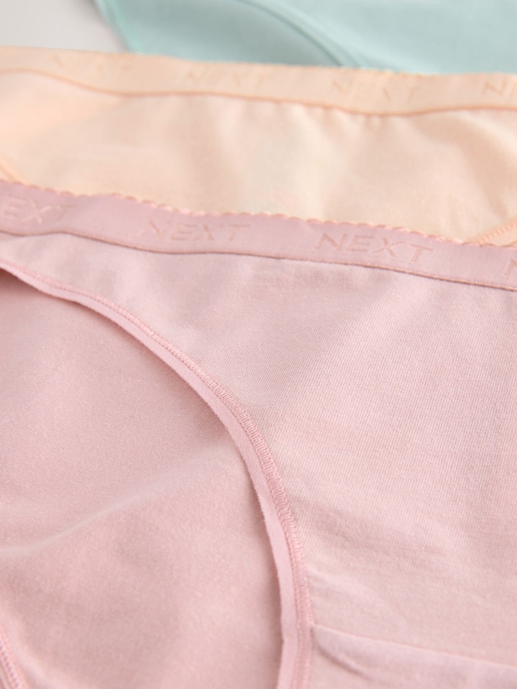 Pastel Scallop Logo High Leg Cotton Logo Knickers 4 Pack - Image 10 of 10