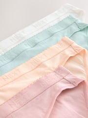 Pastel Scallop Logo High Leg Cotton Logo Knickers 4 Pack - Image 9 of 10