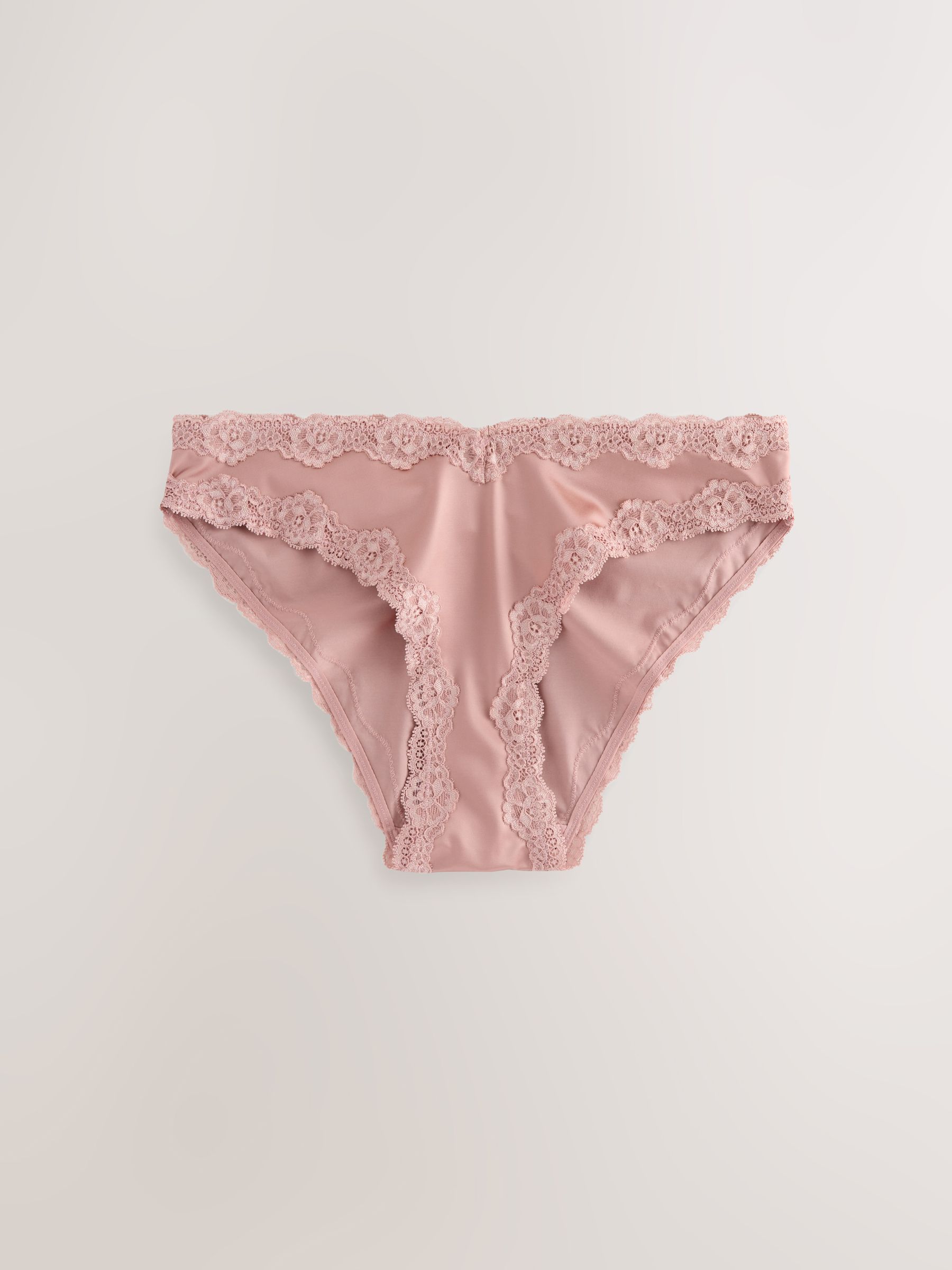 Buy Pink/Berry/ Black Floral Brazilian Satin Lace Trim Knickers 3