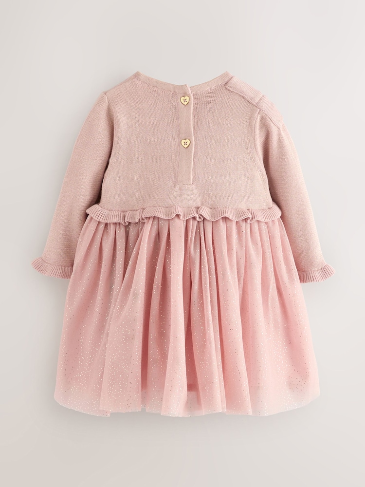 Baker by Ted Baker Knitted Glitter Mesh Mockable Dress - Image 2 of 7