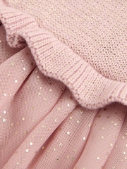Baker by Ted Baker Knitted Glitter Mesh Mockable Dress - Image 3 of 7