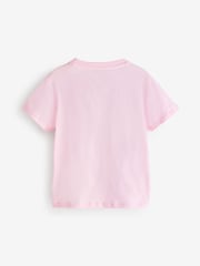 Balmain Pink Short Sleeve T-Shirt With Metail Button Detail - Image 2 of 5