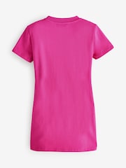 Balmain Pink Short Sleeve Logo Jersey Dress - Image 2 of 4