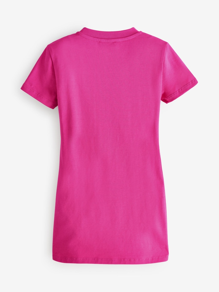 Balmain Pink Short Sleeve Logo Jersey Dress - Image 2 of 4