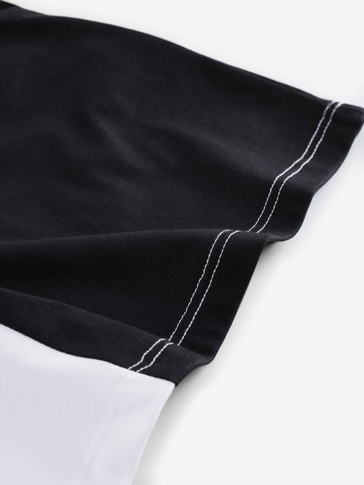 Balmain Logo Short Sleeve Colourblock Black T-Shirt - Image 4 of 4