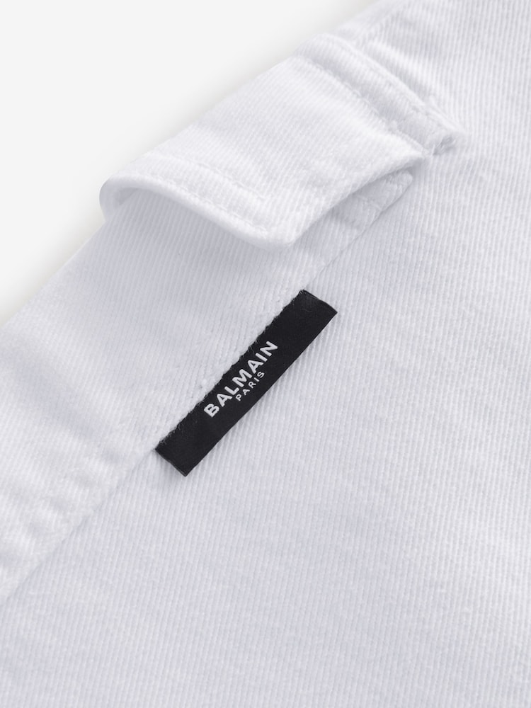 Balmain Denim White Skirt With Metail Button Detail - Image 6 of 6