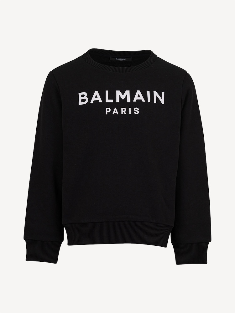 Balmain Logo Long Sleeve Crew Neck Black Sweatshirt - Image 1 of 1 Balmain Logo Long Sleeve Crew Neck Black Sweatshirt - Image 1 of 1