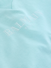 Balmain Baby Blue Short Sleeve Logo T-Shirt - Image 3 of 5