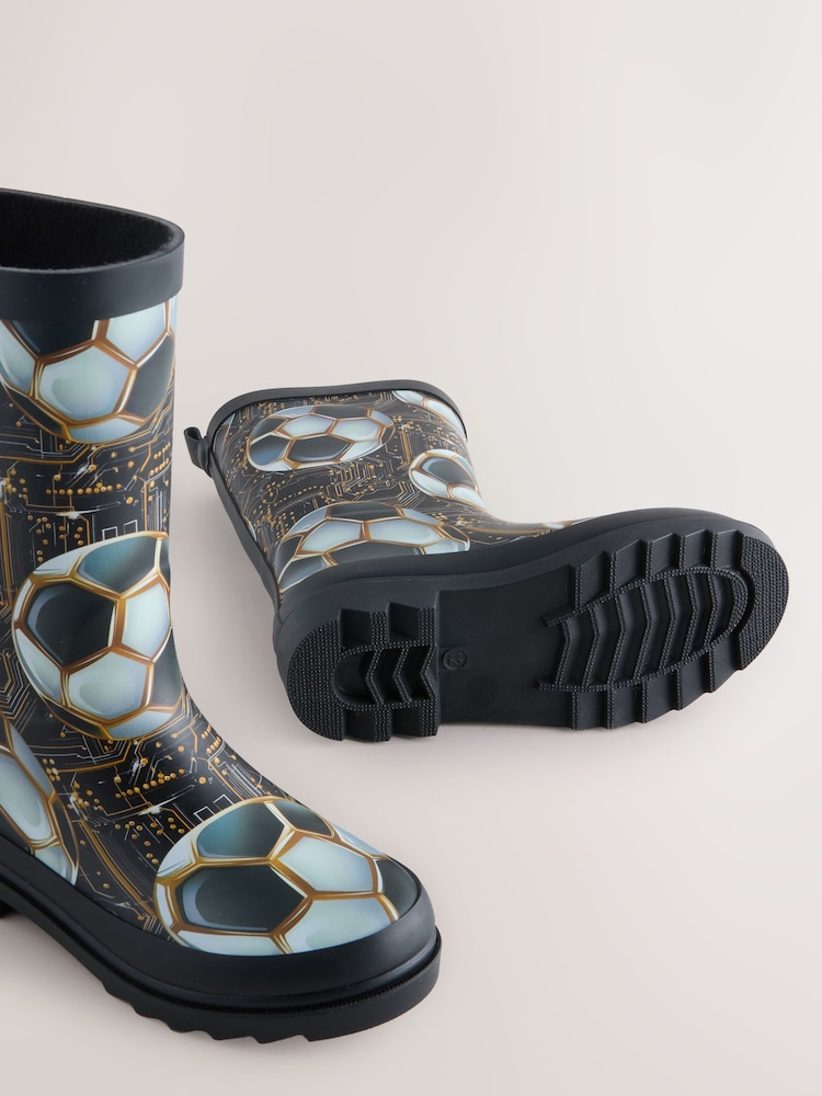 Negro/dorado fútbol - Botas de agua de goma - Imagen 5 de 5