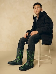 Green Lightning Rubber Wellies - Image 2 of 7