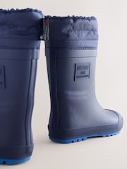 Navy Blue Warm Lined Cuff Wellies - Image 3 of 5