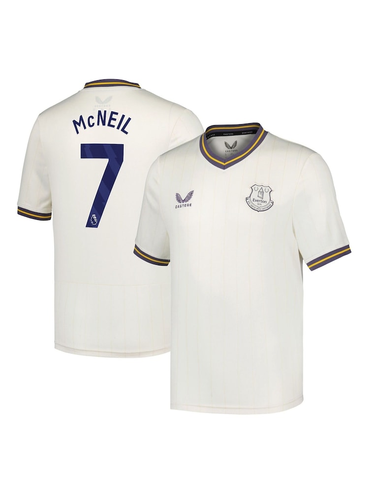 Castore White Everton Third Shirt 2024-25 Kids McNeil 7 - Image 1 of 3
