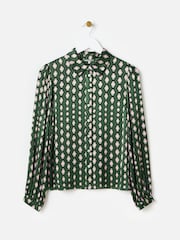 Oliver Bonas Pink Geometric Satin Shirt - Image 1 of 6