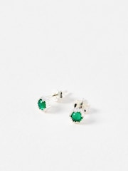 Oliver Bonas Green Verda Green Onyx Stud Earrings - Image 1 of 4
