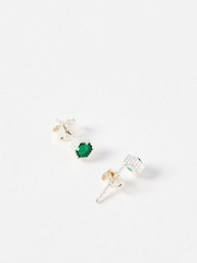 Oliver Bonas Green Verda Green Onyx Stud Earrings - Image 3 of 4