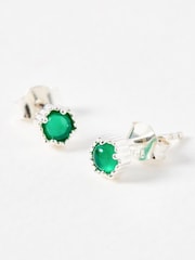 Oliver Bonas Green Verda Green Onyx Stud Earrings - Image 4 of 4